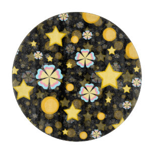 Tabla De Cortar Diseño de patrón de flores estrellas sol brilla