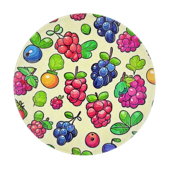 Tabla De Cortar Diseño de patrón de frutas de bayas (Anverso)