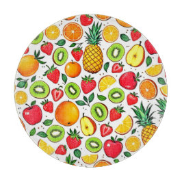 Tabla De Cortar Diseño de patrones de fruta coloridos