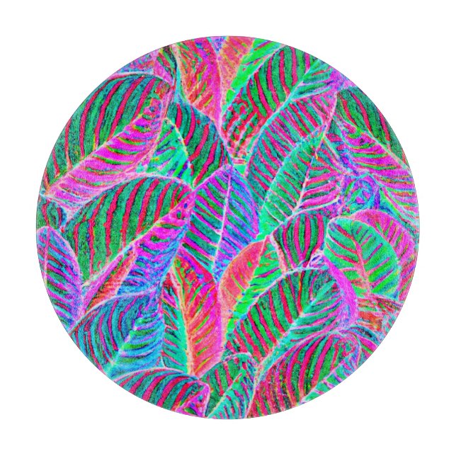 Tabla De Cortar Diseño de patrones de hojas vívidas (Anverso)