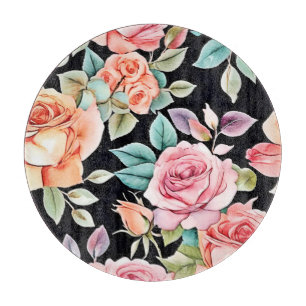 Tabla De Cortar Diseño de patrones de jardín de Rosa