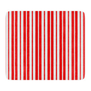 Tabla De Cortar Diseño de patrones de rayas verticales rojas y bla