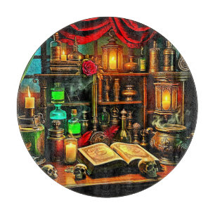 Tabla De Cortar Diseño de Poción Mística Nocturna del Altar de Bru