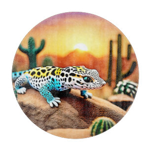 Tabla De Cortar Diseño de rocas gecko coloridas
