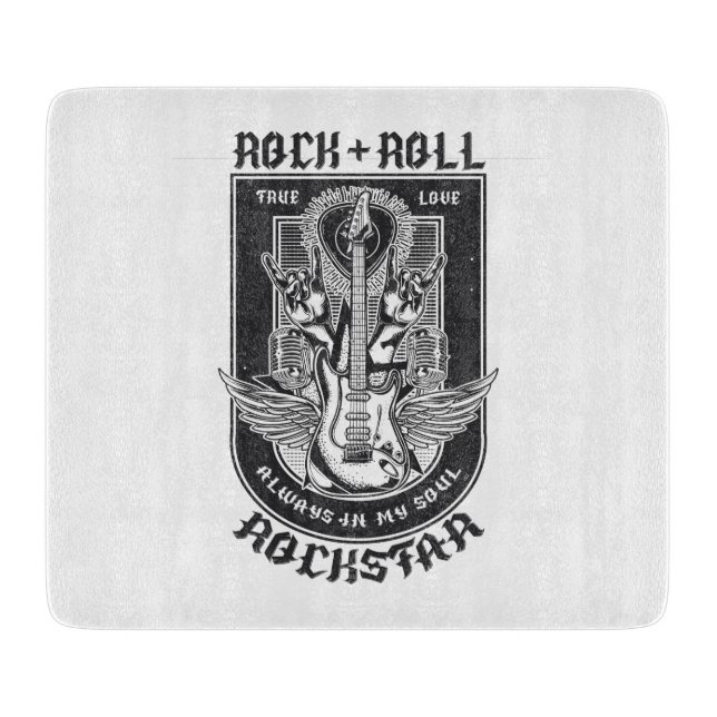 Tabla De Cortar Diseño de rock de guitarra (Anverso)