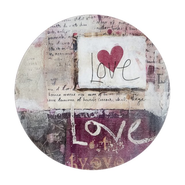 Tabla De Cortar Diseño de San Valentín Borgoña Serie 10 (Anverso)
