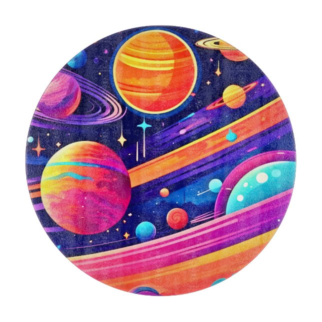 Tabla De Cortar diseño de sinfonía cósmica vibrante (Anverso)