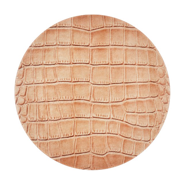 Tabla De Cortar Diseño de textura de cuero reptil naranja (Anverso)