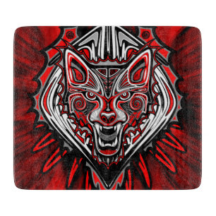 Tabla De Cortar Diseño de tótem tribal Haida de lobo