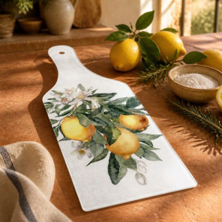 Tabla De Cortar Diseño de vidrio decorativo de limón vintage