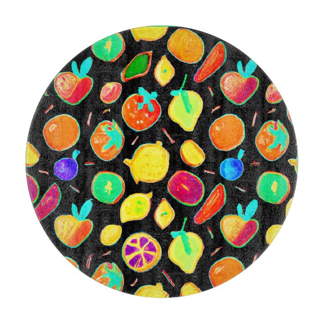 Tabla De Cortar Diseño de Visiones Neón Fructíferas (Anverso)