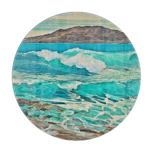 Tabla De Cortar Diseño de vista oceánica texturizada