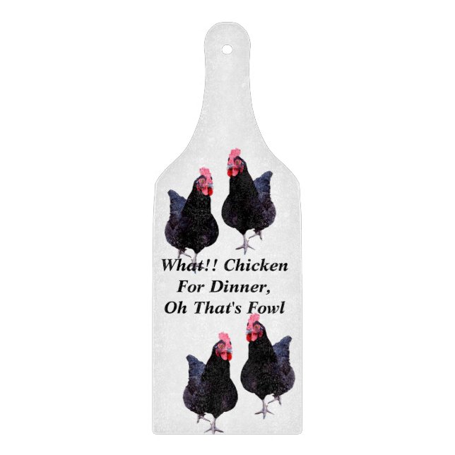 Tabla De Cortar Diseño divertido de la cena de pollo, (Anverso)