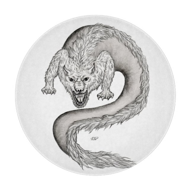 Tabla De Cortar Diseño en blanco y negro de Wolfdragon (Anverso)