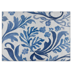 Tabla De Cortar Diseño floral azul y blanco   Patrón Chinoiserie