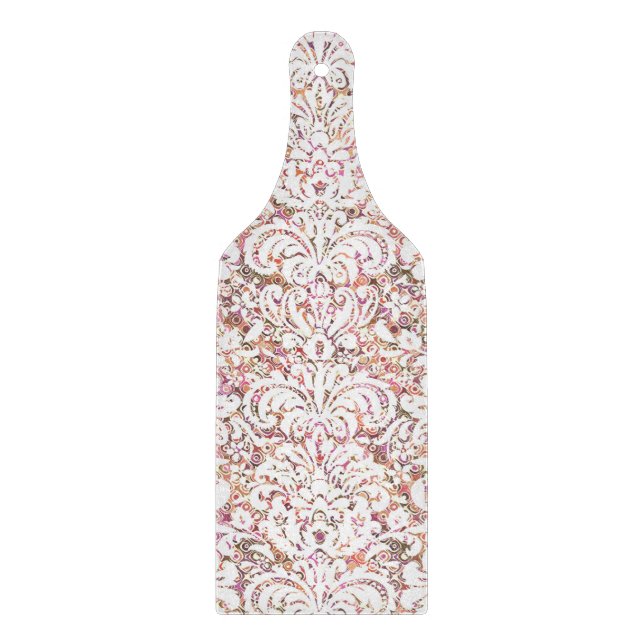 Tabla De Cortar Diseño floral blanco y rosa (Anverso)