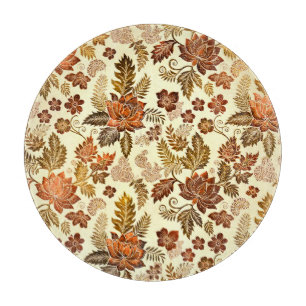 Tabla De Cortar Diseño Floral Heritage Cobre Dorado Cálido