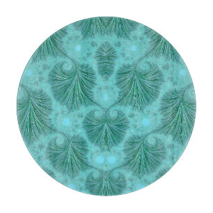 Tabla De Cortar Diseño fractal verde original en 3D