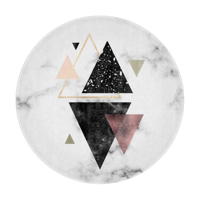 Tabla De Cortar Diseño geométrico de mármol Metalizado (Anverso)