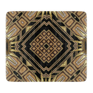 Tabla De Cortar Diseño geométrico de oro negro Art Deco