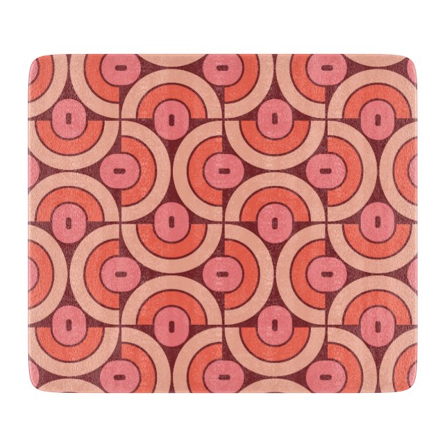 Tabla De Cortar Diseño geométrico estilo retro Mod 1970 (Anverso)