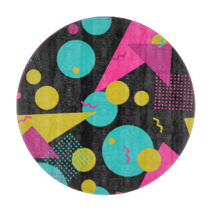 Tabla De Cortar Diseño geométrico Memphis de la década de los 80