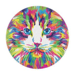 Tabla De Cortar Diseño geométrico prismático de cara de gato-32453