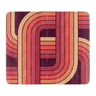 Tabla De Cortar Diseño geométrico retro de estilo MCM años 70