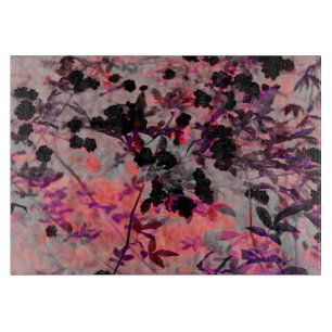 Tabla De Cortar Diseño gráfico de patrones de flores negras rojas