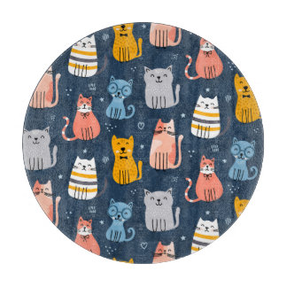 Tabla De Cortar Diseño Infantil Cute Cats Seamless