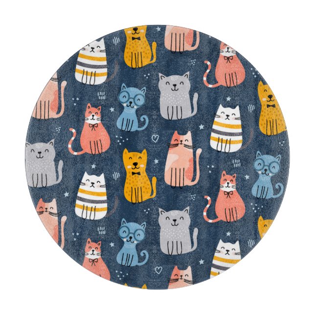 Tabla De Cortar Diseño Infantil Cute Cats Seamless (Anverso)