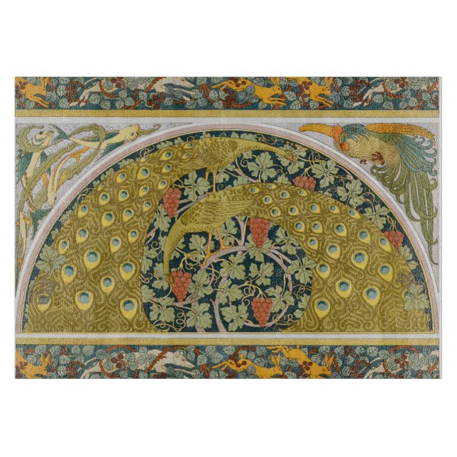 Tabla De Cortar Diseño intrincado de estilo Art Nouveau pavo (Anverso)