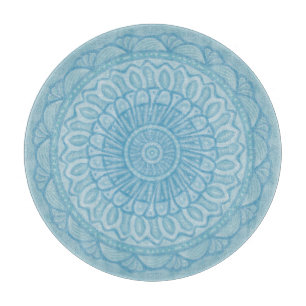 Tabla De Cortar Diseño moderno de boho azul y turquesa
