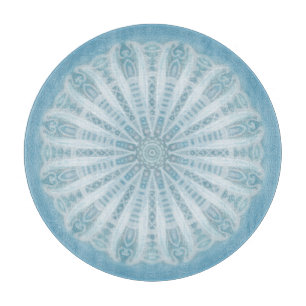 Tabla De Cortar Diseño moderno de boho azul y turquesa