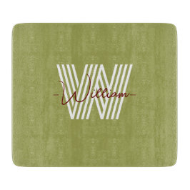 Tabla De Cortar Diseño natural elegante Familia inicial monogramad