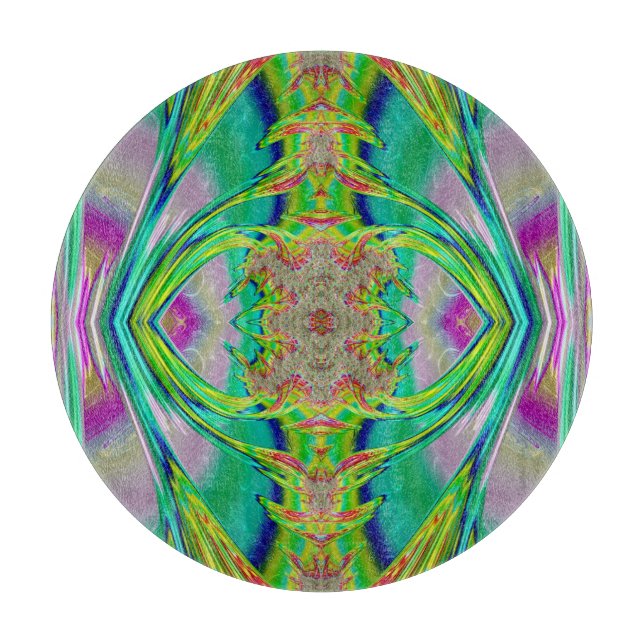 Tabla De Cortar Diseño original azul celeste amarillo morado (Anverso)