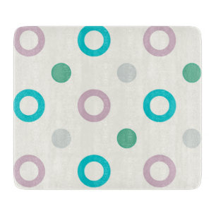 Tabla De Cortar Diseño retro de punto de círculo azul y púrpura