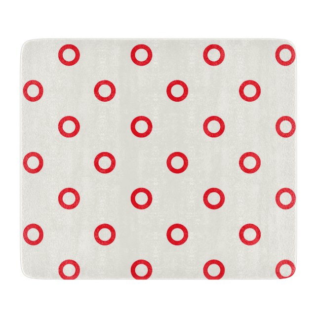 Tabla De Cortar Diseño retro de punto de círculo rojo (Anverso)