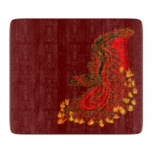 Tabla De Cortar Diseño rojo y dorado de China Dragon