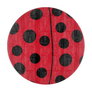 Tabla De Cortar Diseño Rojo y Negro de Mariquita