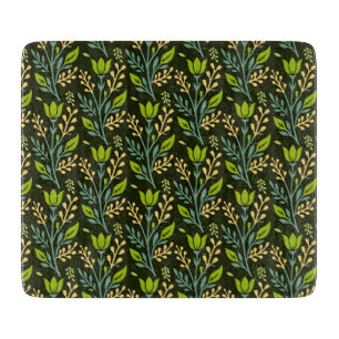 Tabla De Cortar Diseño sofisticado de patrón floral azul y beige