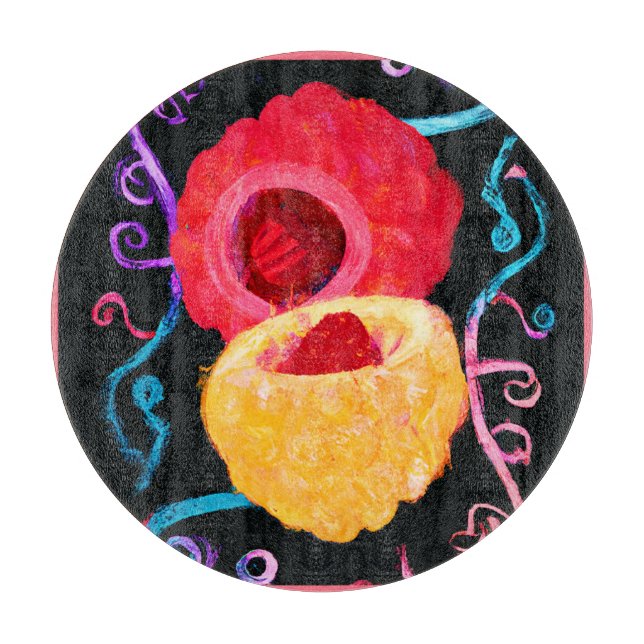 Tabla De Cortar Diseño vibrante de neón tropical (Anverso)