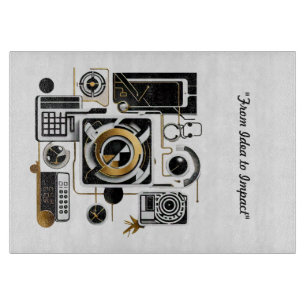 Tabla De Cortar "Diseños dorados futuristas"