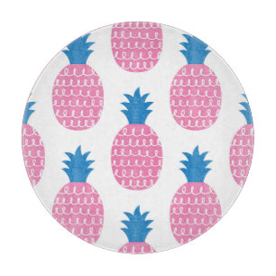 Tabla De Cortar Diversión a la piña, diseño vintage sin foco.