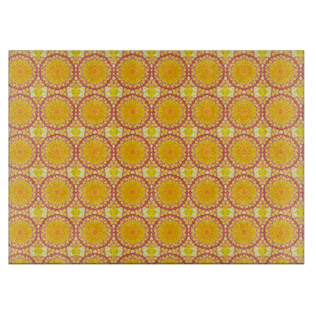 Tabla De Cortar Diversión con naranja y rojo (Anverso)