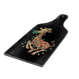 Tabla De Cortar Divertido árbol de Navidad Giraffe Lover Regalo Lo