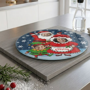 Tabla De Cortar Diviértete con la Cara Personalizada de una Famili