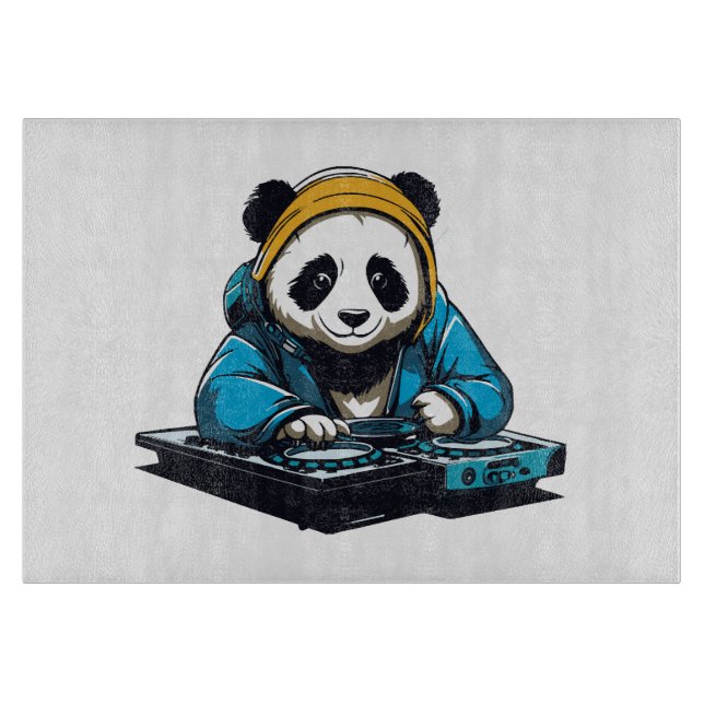Tabla De Cortar DJ Kawaii Panda (Anverso)