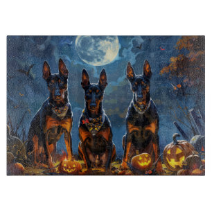 Tabla De Cortar Doberman Halloween Spooky