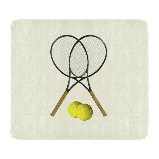 Tabla De Cortar Doble Tenis Crema (Anverso)